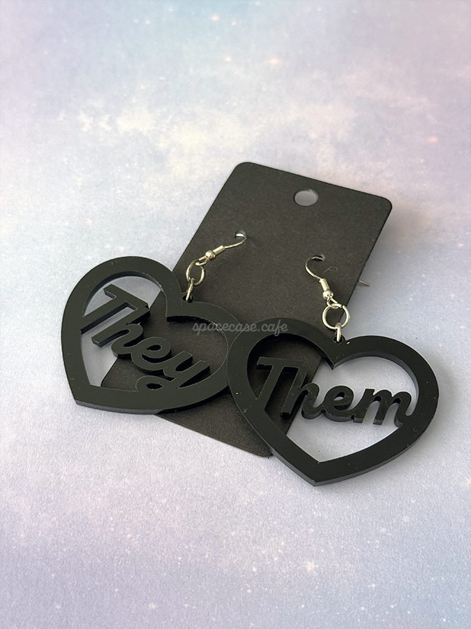 They/Them: Queer Pronoun Acrylic Statement Earrings