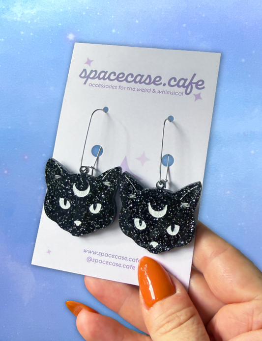 Mystic Cat: Witchy Acrylic Earrings