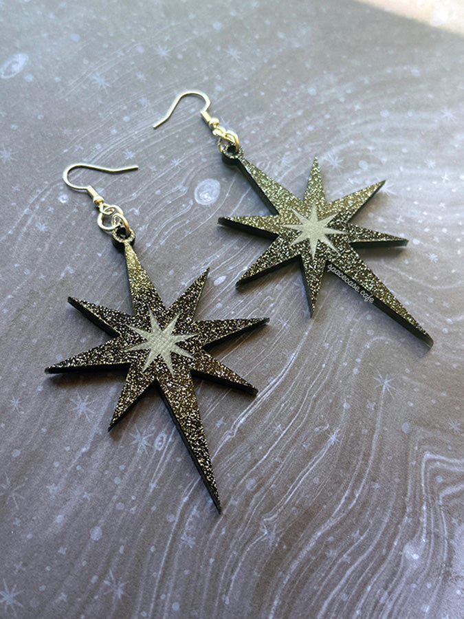 Dark Star Acrylic Earrings