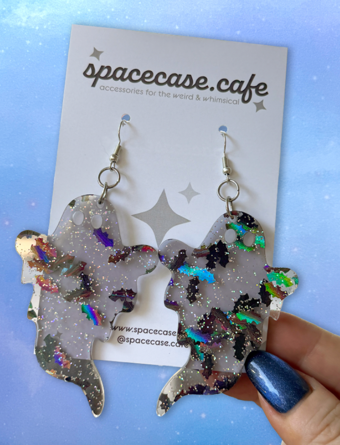 Spooky Ghosties: Halloween Glow in the Dark Acrylic Earrings