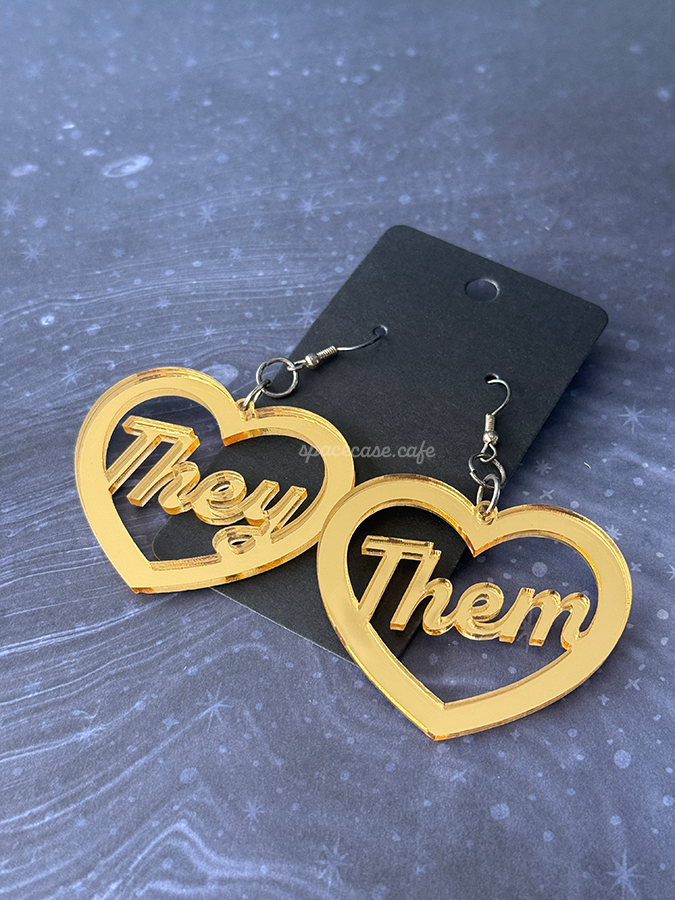 Pronouns: They/Them Acrylic Earrings