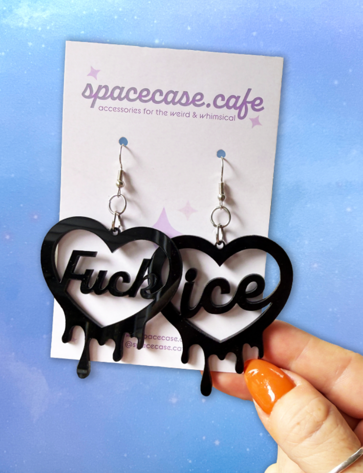 Ice Out: Anti-Ice Melt Ice Heart Acrylic Earrings