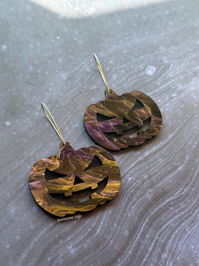 Jack-O-Lantern Acrylic Earrings