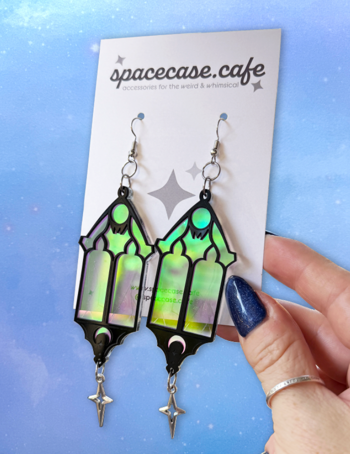 Cracked Cathedral Windows: Gothic Acrylic Earrings