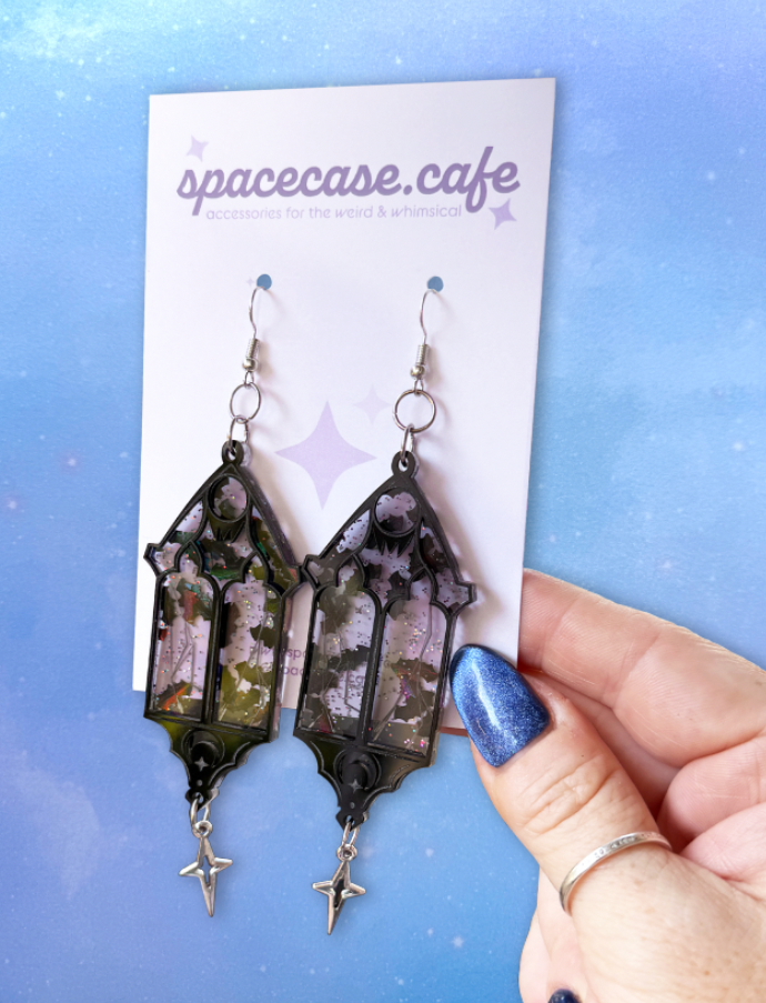 Cracked Cathedral Windows: Gothic Acrylic Earrings