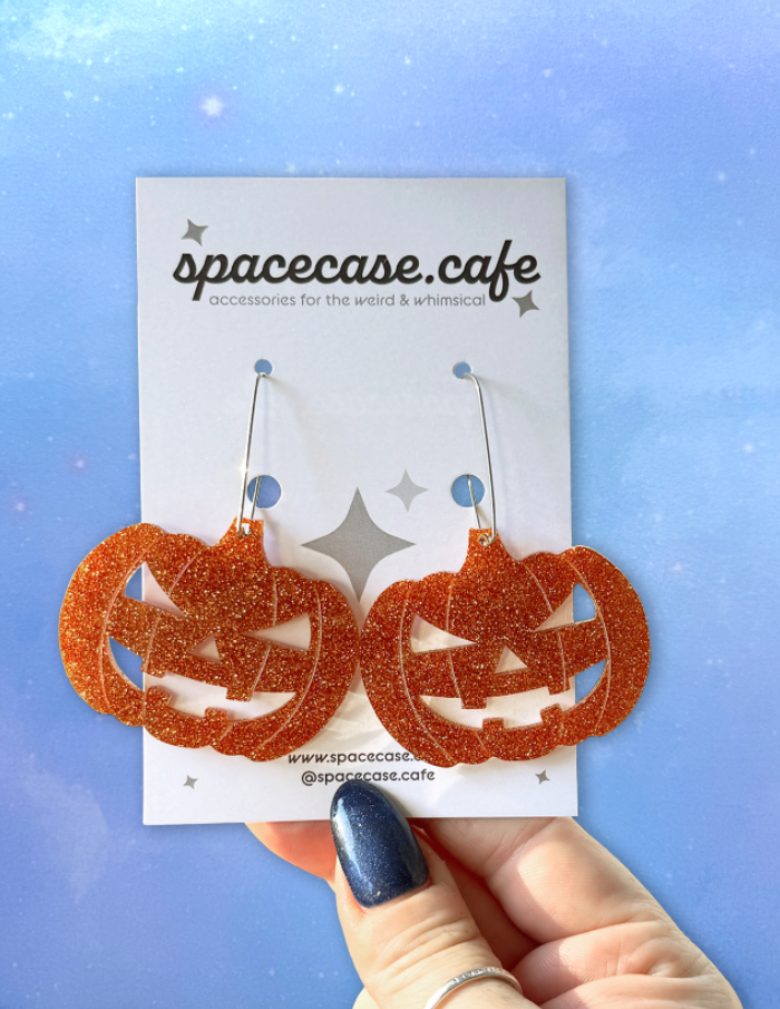 Jack-O-Lantern: Spooky Pumpkin Acrylic Earrings