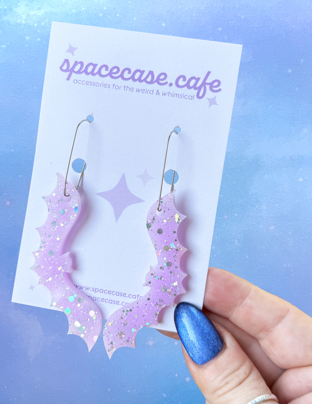 Midnight Mischief: Halloween Bat Acrylic Earrings