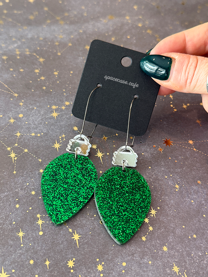 Vintage Christmas Lights Acrylic Earrings