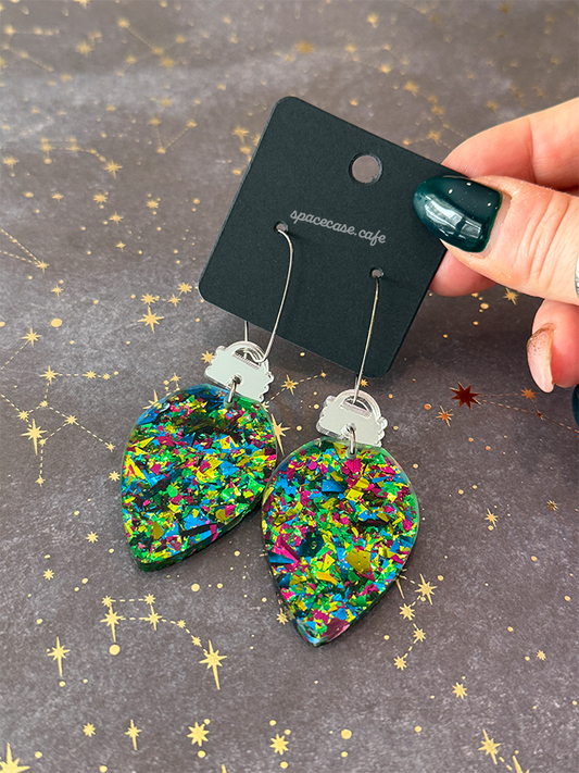 Vintage Christmas Lights Acrylic Earrings