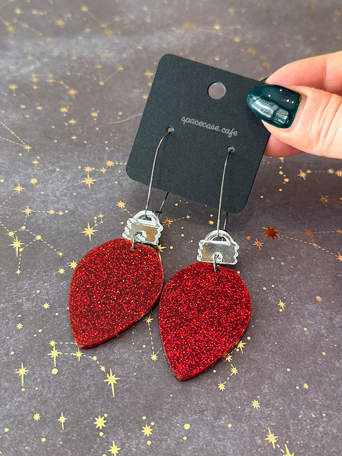 Vintage Christmas Lights Acrylic Earrings