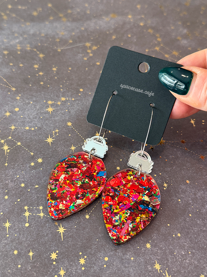 Vintage Christmas Lights Acrylic Earrings