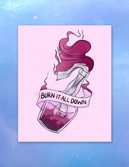 Pink Molotov: Feminist Wall Art Print