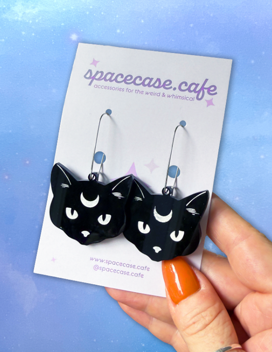 Mystic Cat: Witchy Acrylic Earrings
