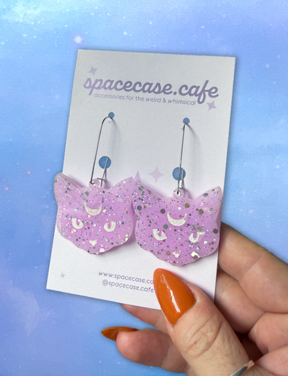 Mystic Cat: Witchy Acrylic Earrings