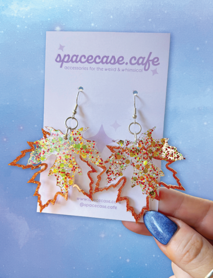 Fall Leaves: Maple Leaf Autumn Acrylic Earrings