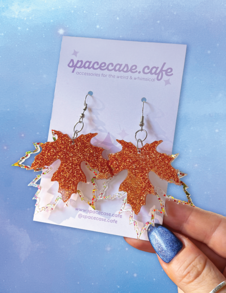 Fall Leaves: Maple Leaf Autumn Acrylic Earrings