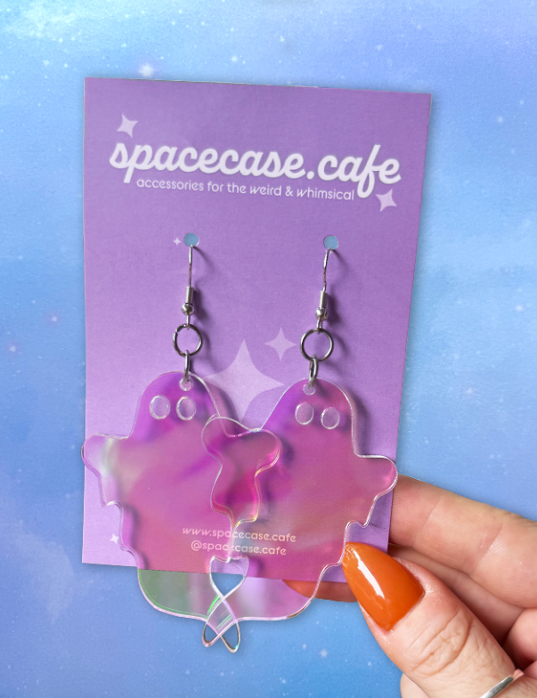 Spooky Ghosties: Halloween Glow in the Dark Acrylic Earrings