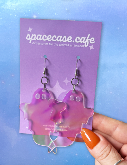 Spooky Ghosties: Halloween Glow in the Dark Acrylic Earrings