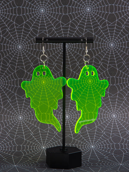 Spooky Ghosties: Halloween Glow in the Dark Acrylic Earrings