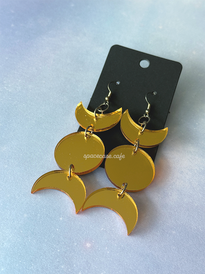 Triple Moon Acrylic Earrings
