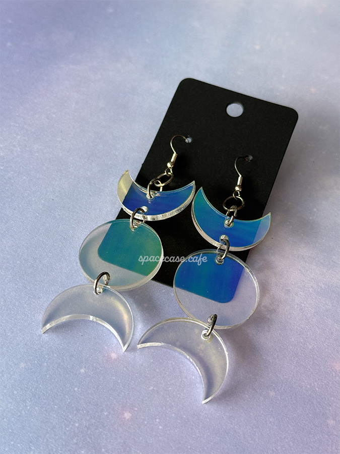 Triple Moon Acrylic Earrings