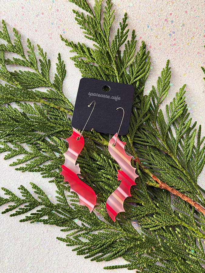 Peppermint Bat Acrylic Earrings