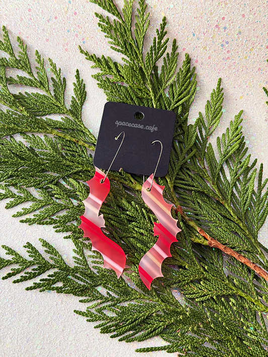 Peppermint Bat Acrylic Earrings