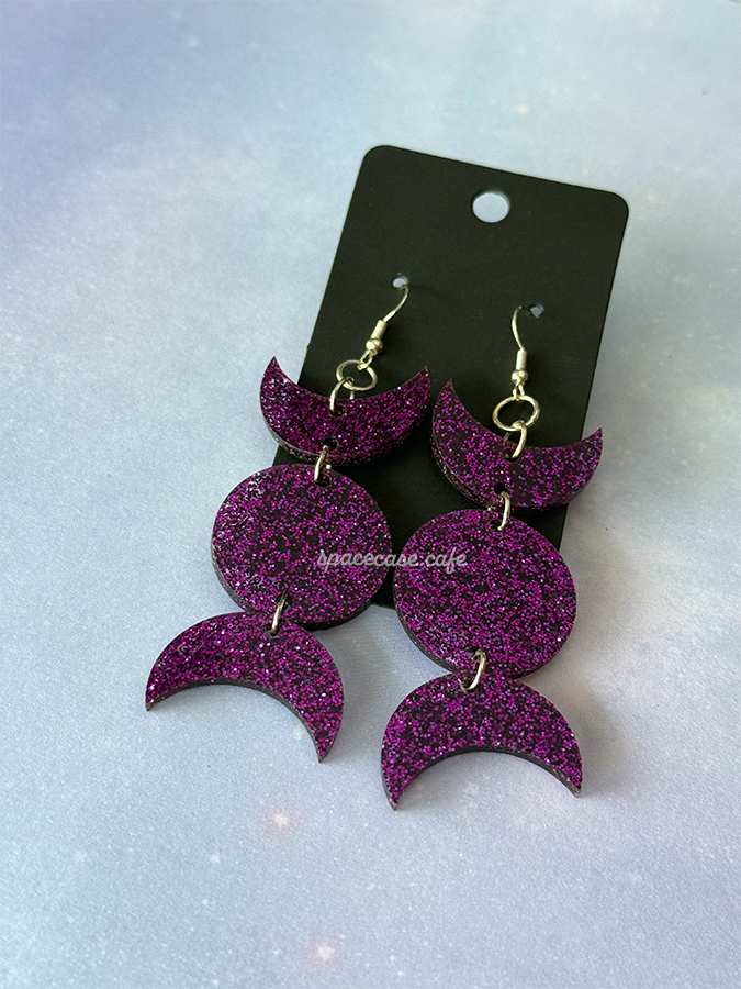 Triple Moon Acrylic Earrings