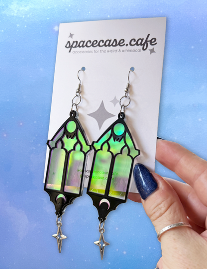 Cracked Cathedral Windows: Gothic Acrylic Earrings