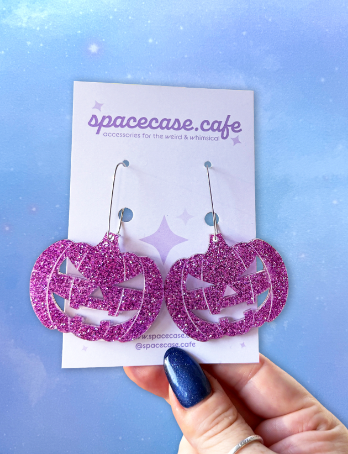 Jack-O-Lantern: Spooky Pumpkin Acrylic Earrings