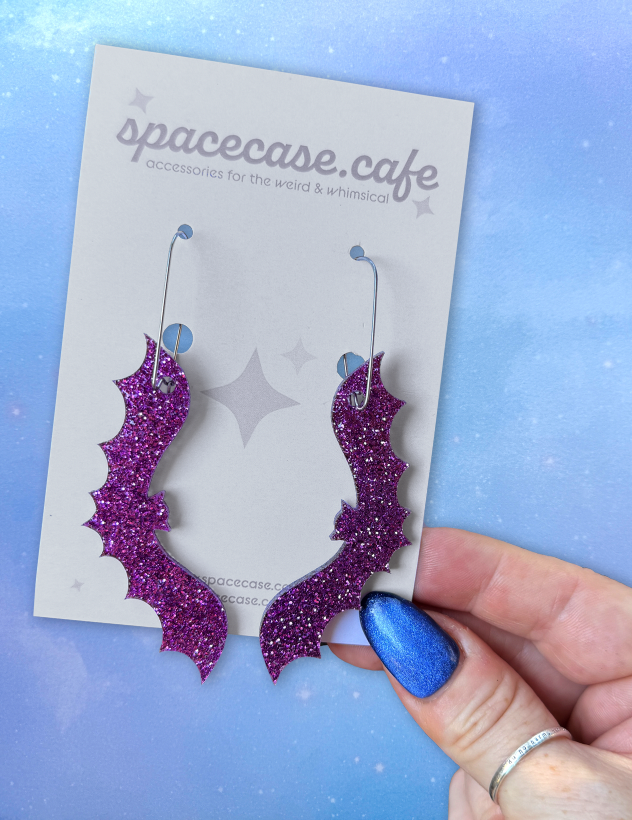 Midnight Mischief: Halloween Bat Acrylic Earrings