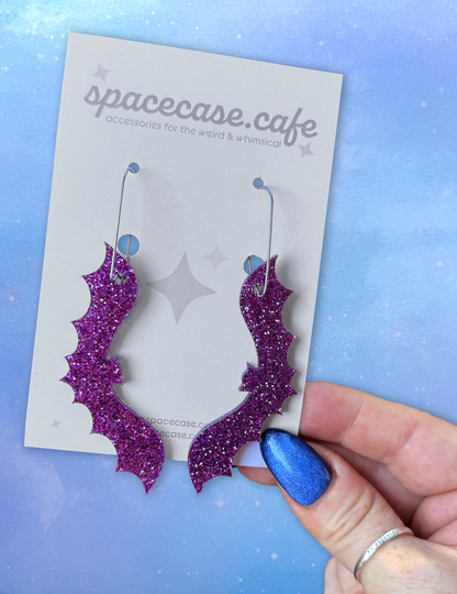 Midnight Mischief: Halloween Bat Acrylic Earrings
