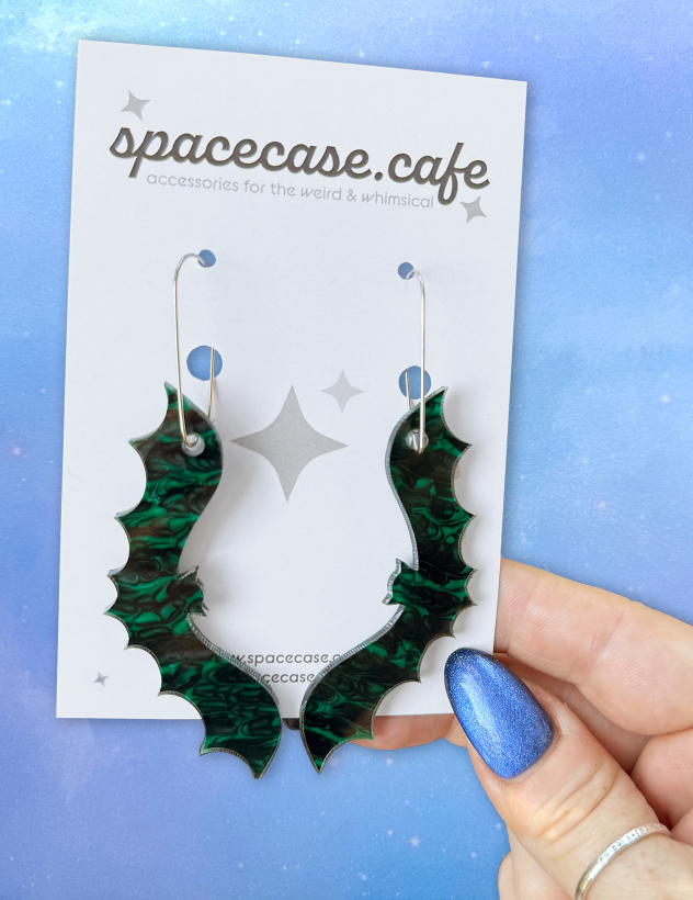 Midnight Mischief: Halloween Bat Acrylic Earrings