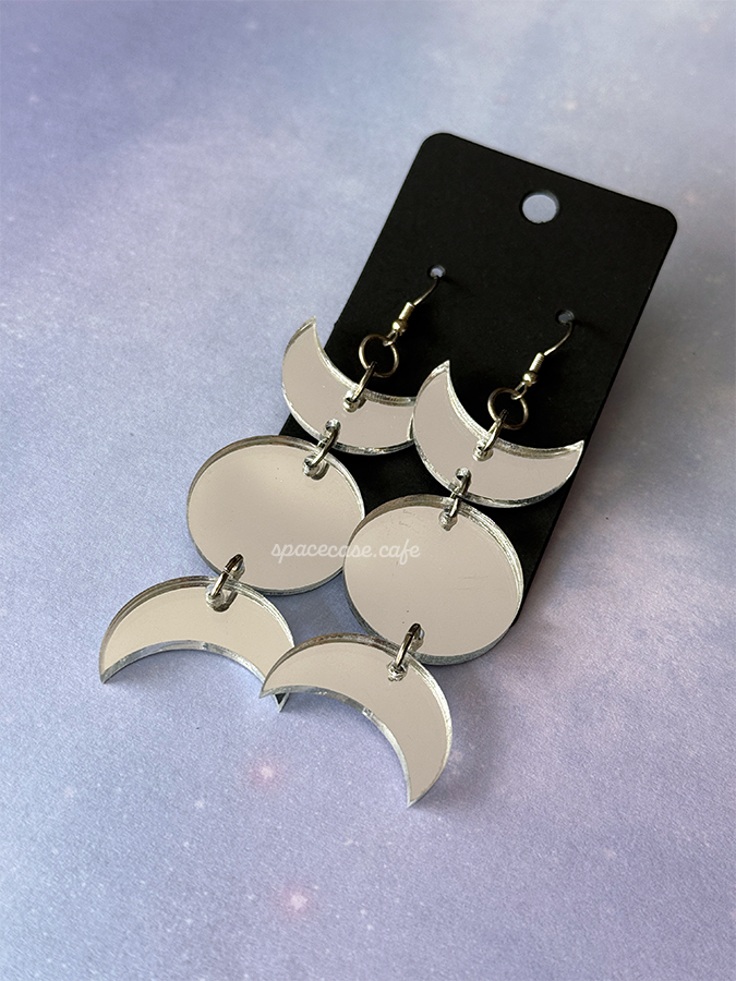 Triple Moon Acrylic Earrings
