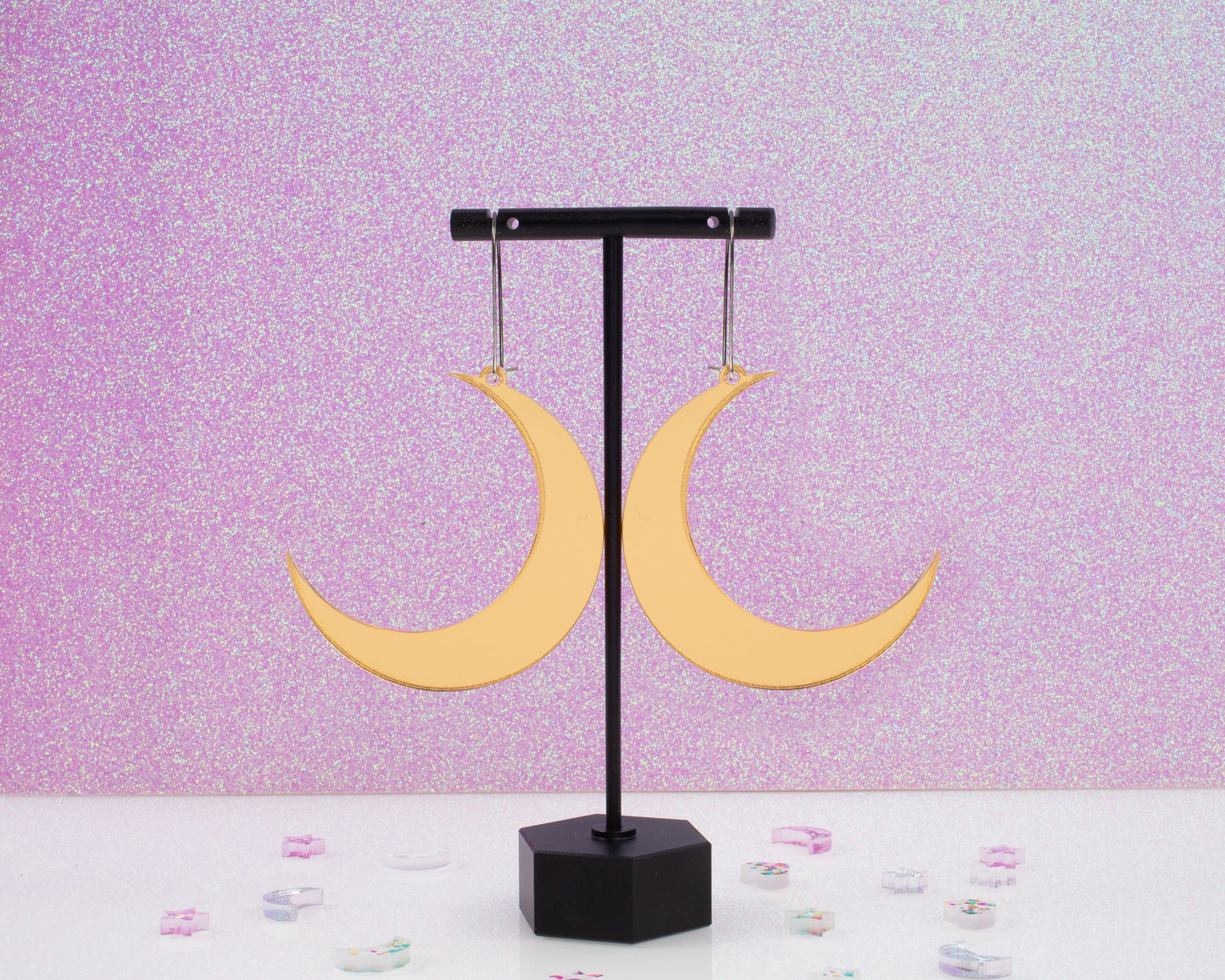 Crescent Moon Acrylic Earrings