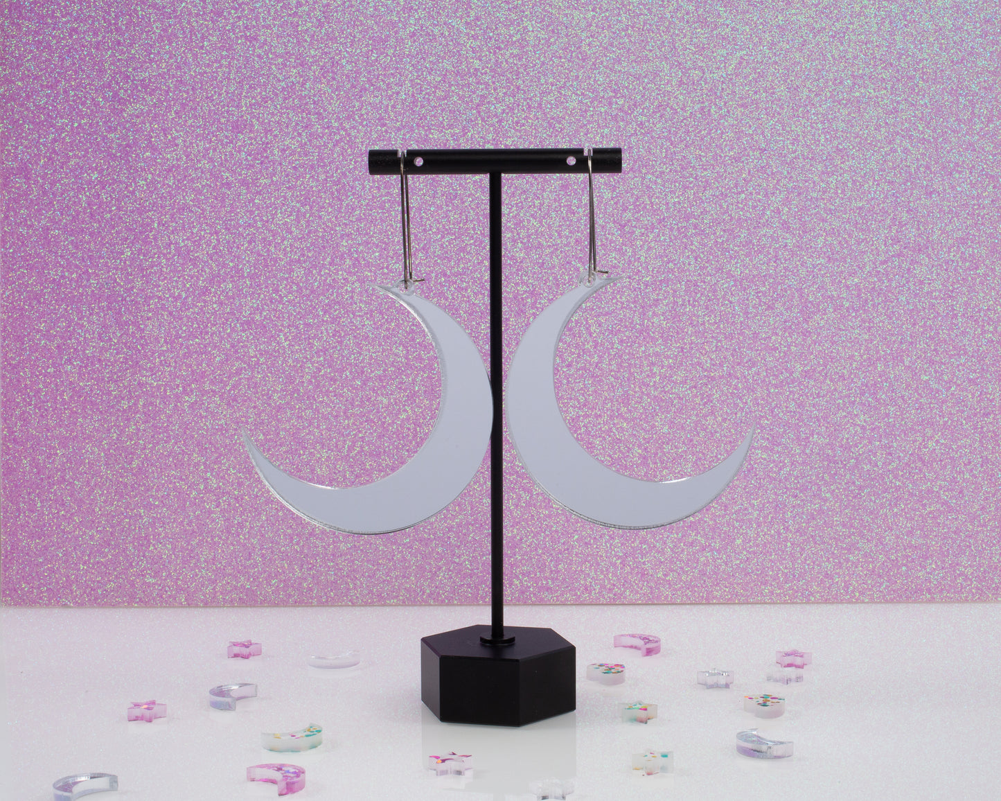 Crescent Moon Acrylic Earrings