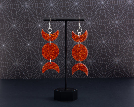 Triple Moon Acrylic Earrings